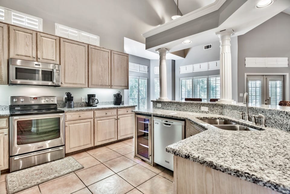 The kitchen is fully stocked and ready for great family meals!