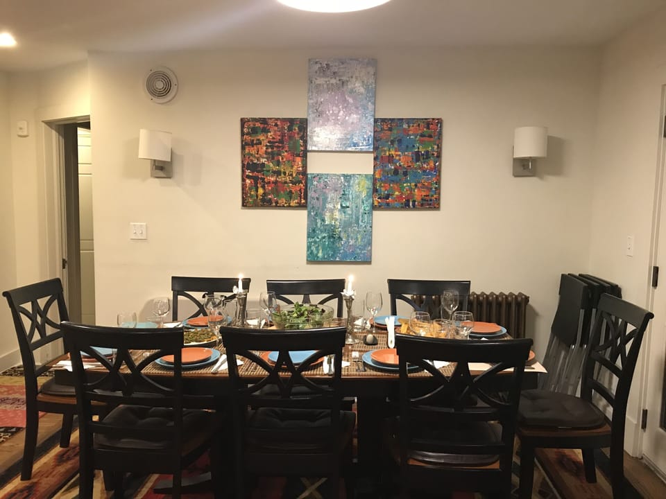 Dining table all set for a delicious meal