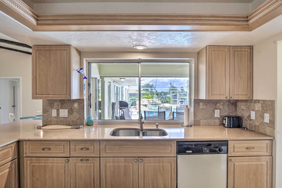 Kitchen with pass through to the lanai