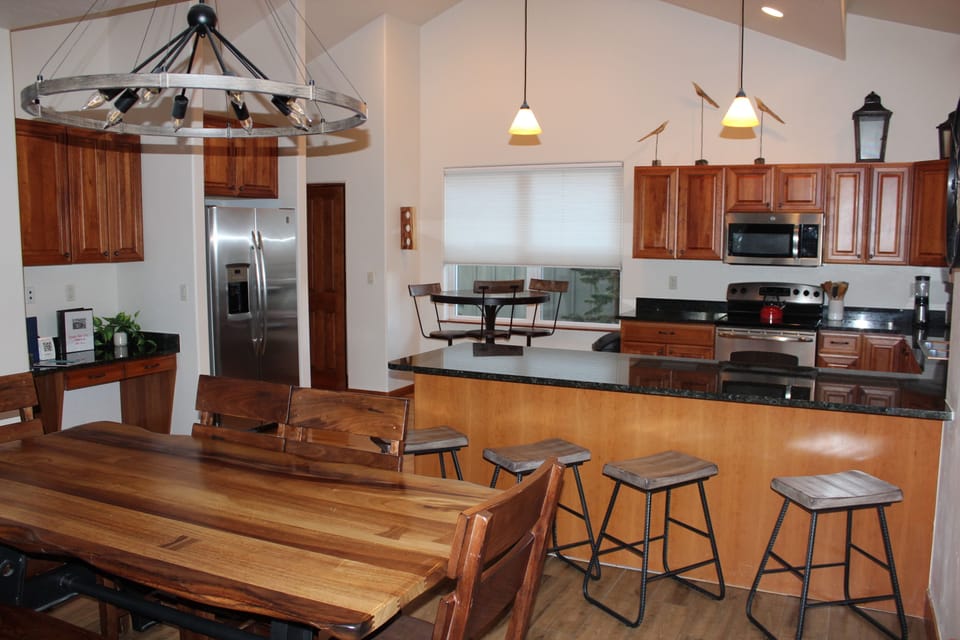 Dining room and kitchen