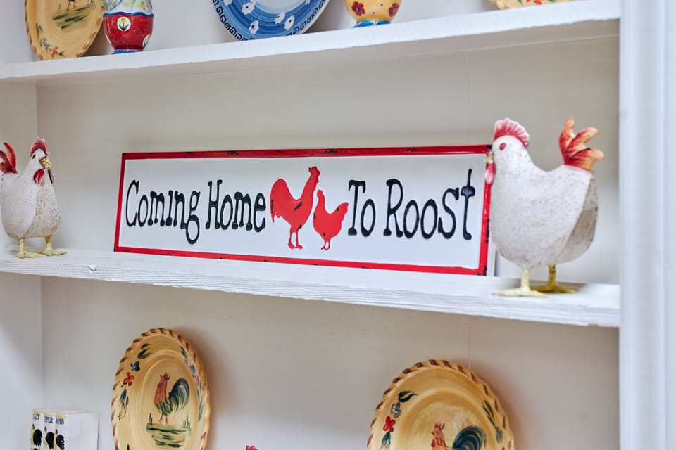 Fun Game for the Kids - count all the chickens/roosters in the house :-)