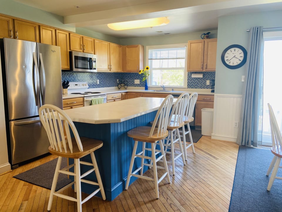 Kitchen with deck off the breakfast nook