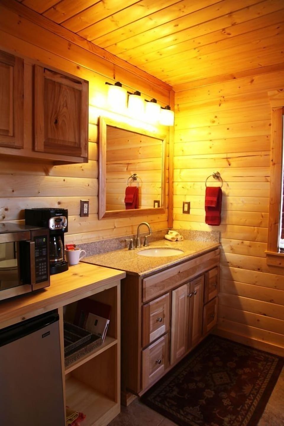 Kitchenette and Vanity area.