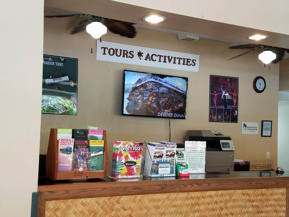 Tours and activities desk on lobby level