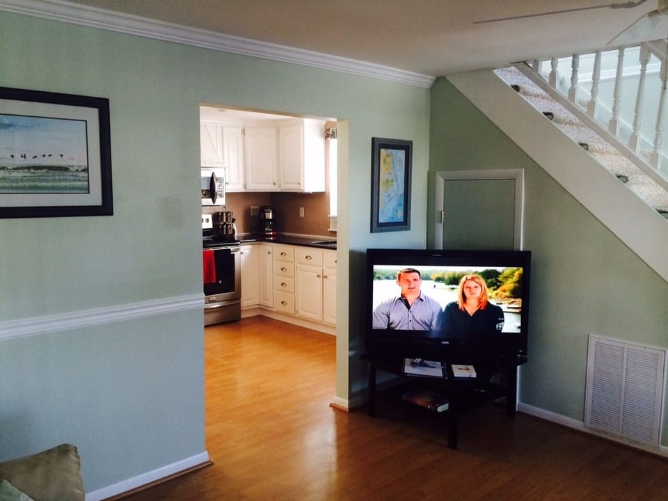 View from Den looking into kitchen