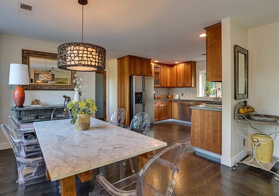 Dining room open to kitchen
