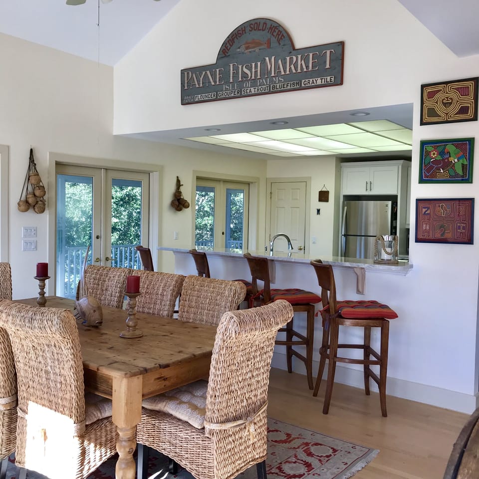 Open kitchen/dining area where family can hang out while you cook.