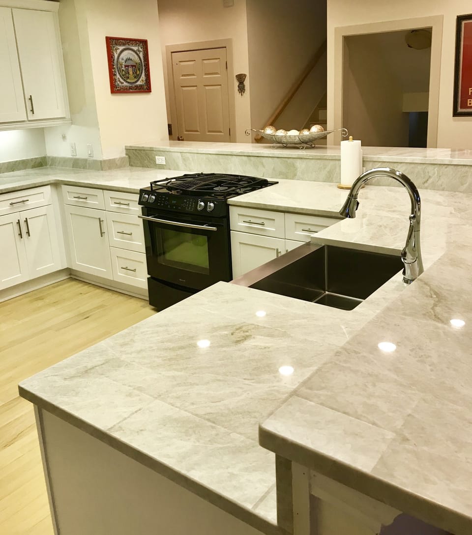 Our beautiful quartzite kitchen counters