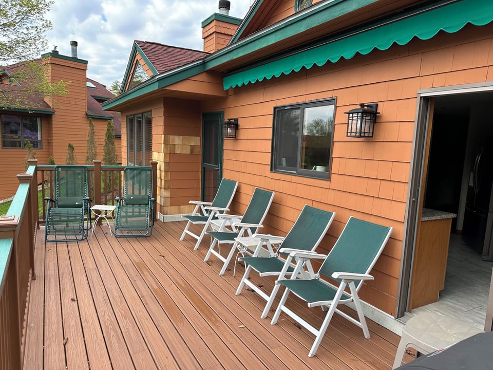 Back deck overlooking the water