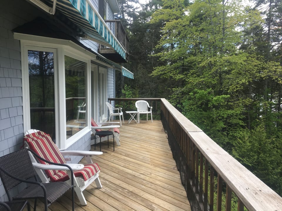 Rear deck overlooking. Sheepscot River.