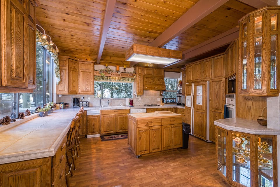 Gourmet Kitchen with Custom Oak Cabinetry 
