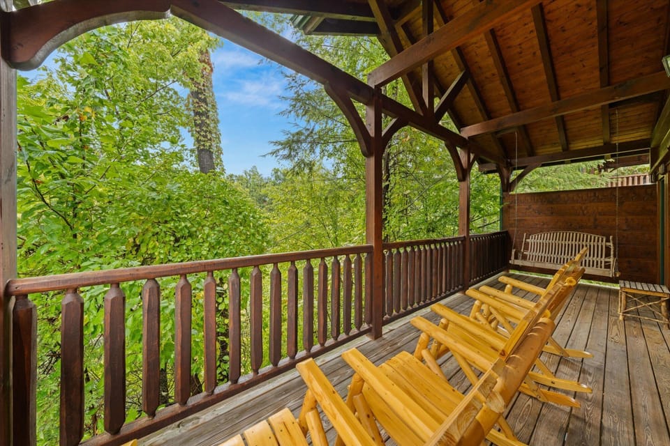 Rocking Chairs and Porch Swing on main level deck