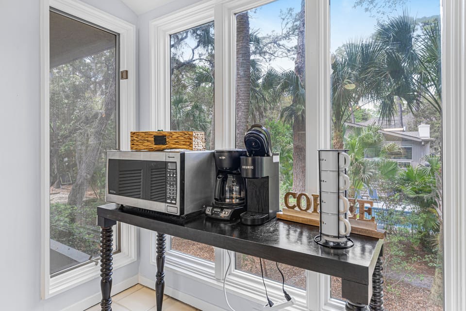 Coffee bar in kitchen