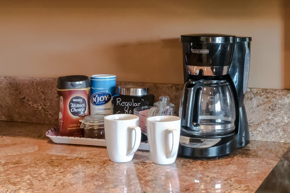 The Tuscan Suite #3 Vignette of our coffee setup. 