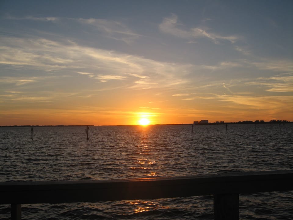 Sunset view from fishing pier