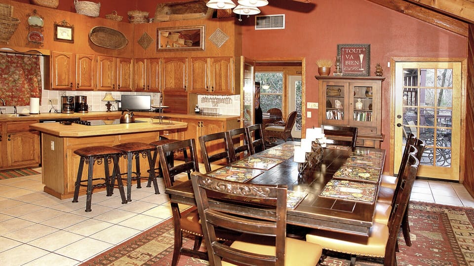 Dining room and kitchen bar area