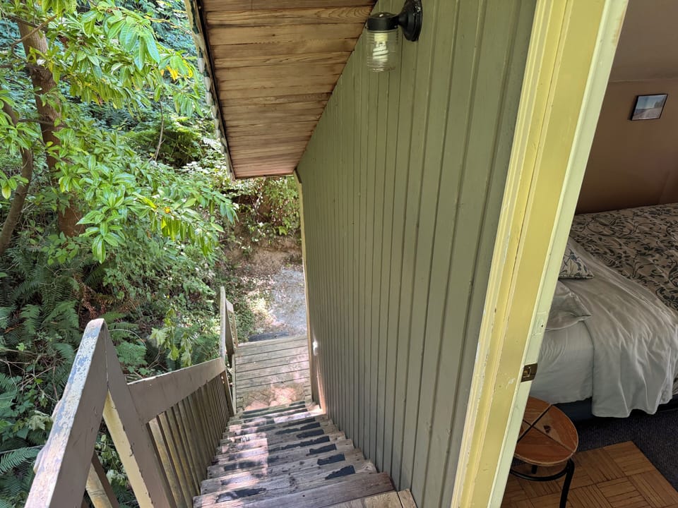 External stair access to loft only
