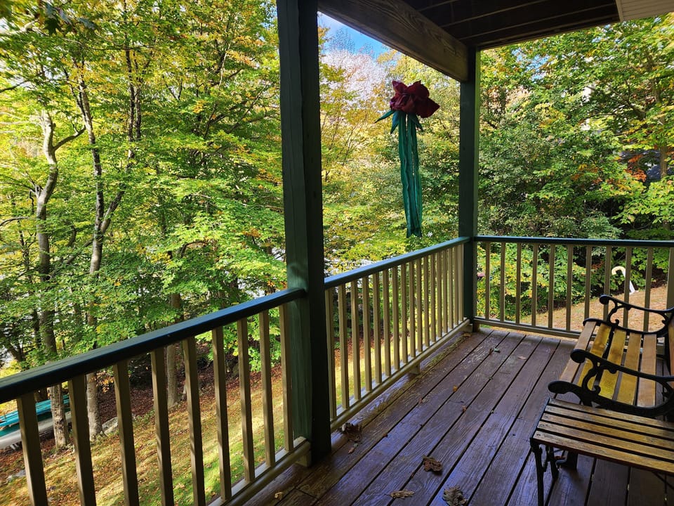 View from first floor deck (outside of living room and kitchen)