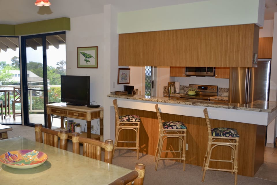 Kitchen, tv and lanai sliding doors