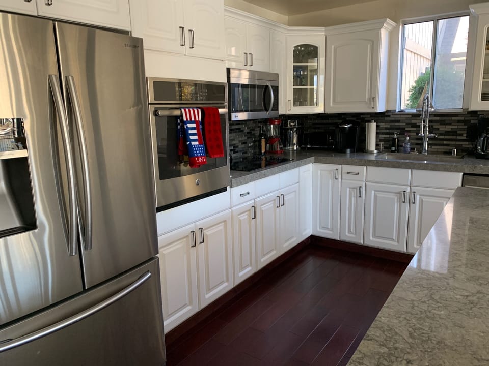 Kitchen with wine refrigerator