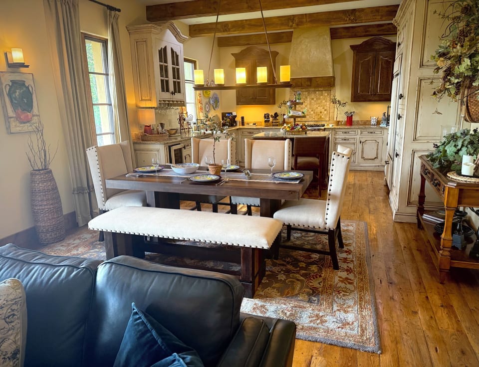 Dining table from living room.