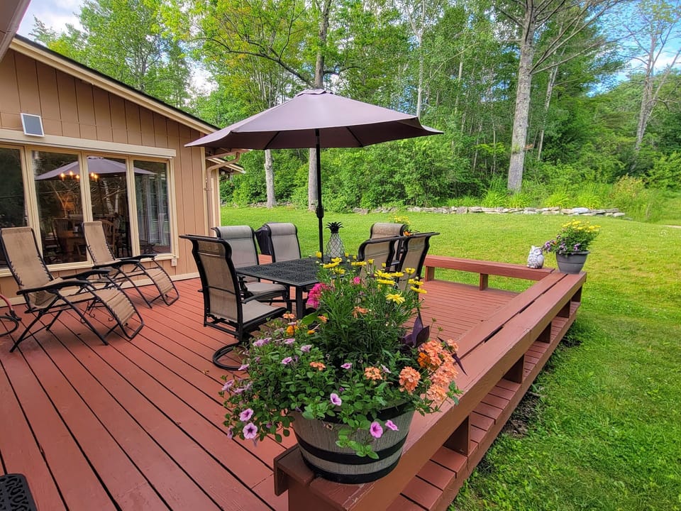 Sunbathe in the lounge chairs, enjoy the flowers, and cook with our herbs! 