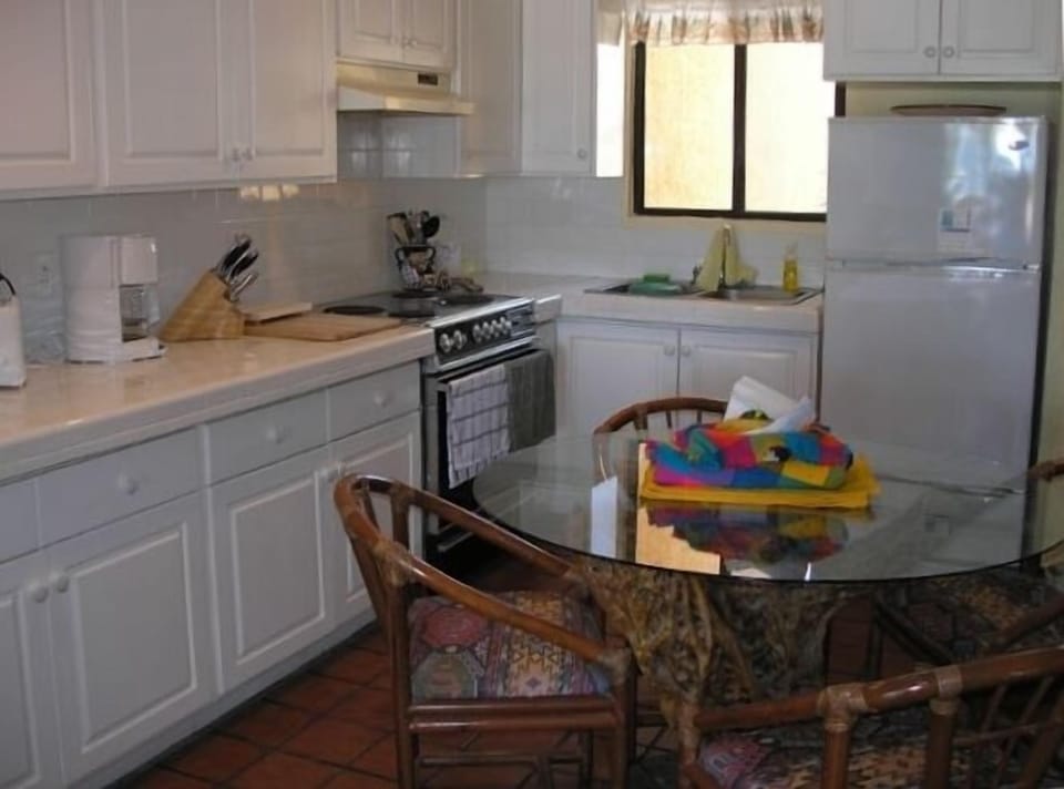 This well equipped kitchen has everything you would need for a great meal.