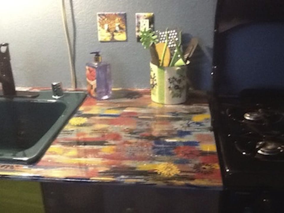 Kitchen counter made by owner