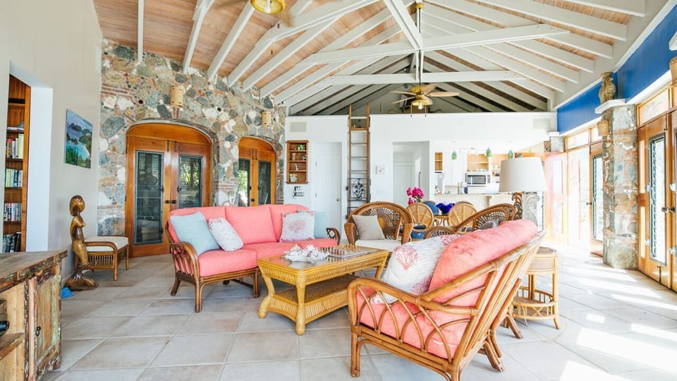 Open and airy great room with beautiful breezes from the ocean