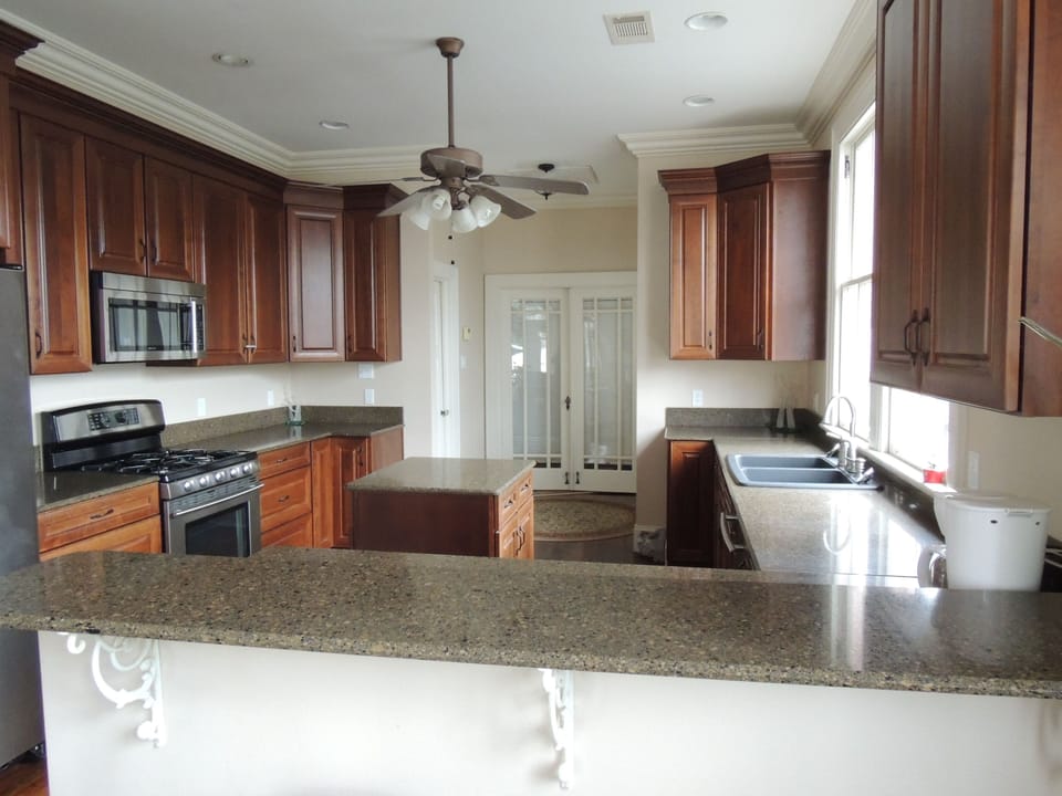 Kitchen from Dining Room over Peninsula. 