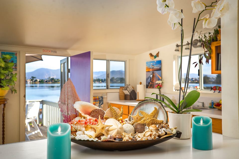 No matter where you look there are water views, even in the kitchen.