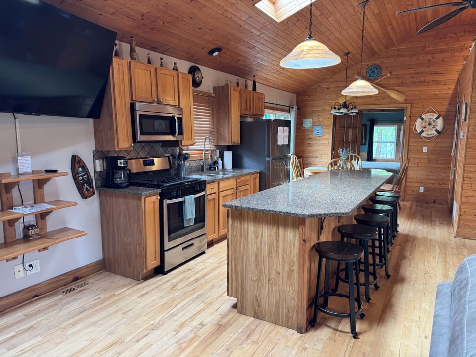 Full kitchen with access to the master bedroom