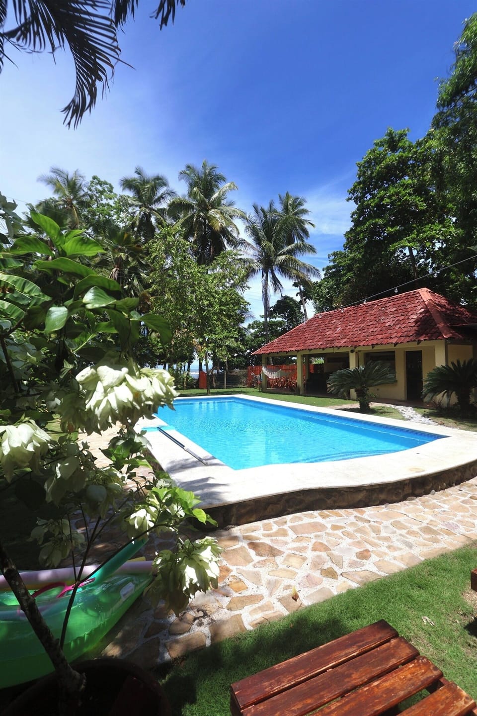 Main house pool, rancho, outdoor kitchen.