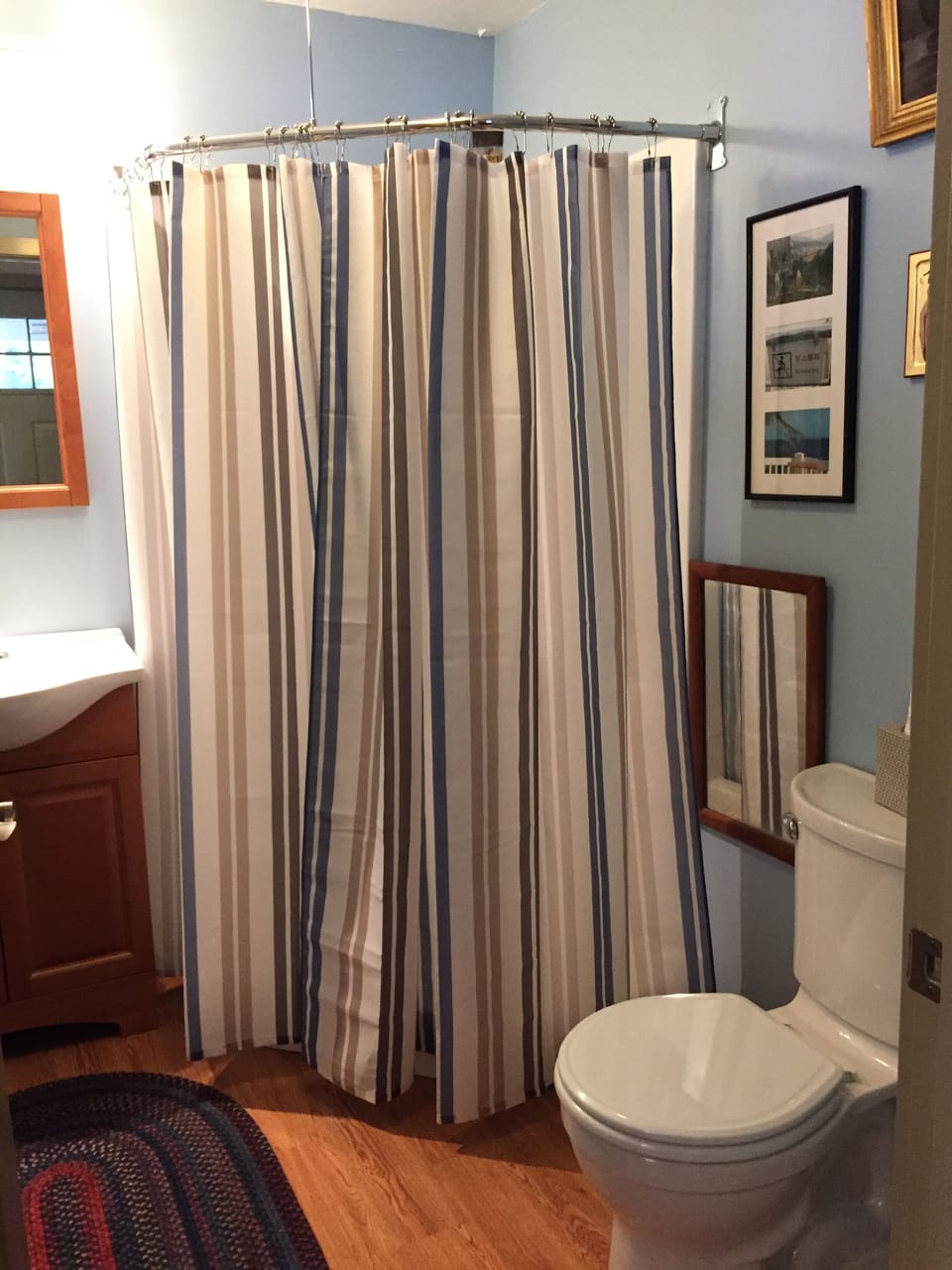 Main floor bathroom with shower.