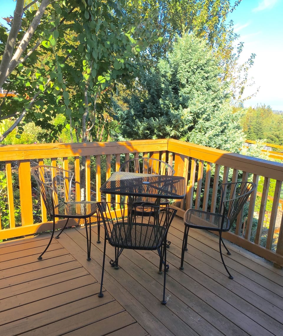 Outdoor dining on deck, and grill for your use.