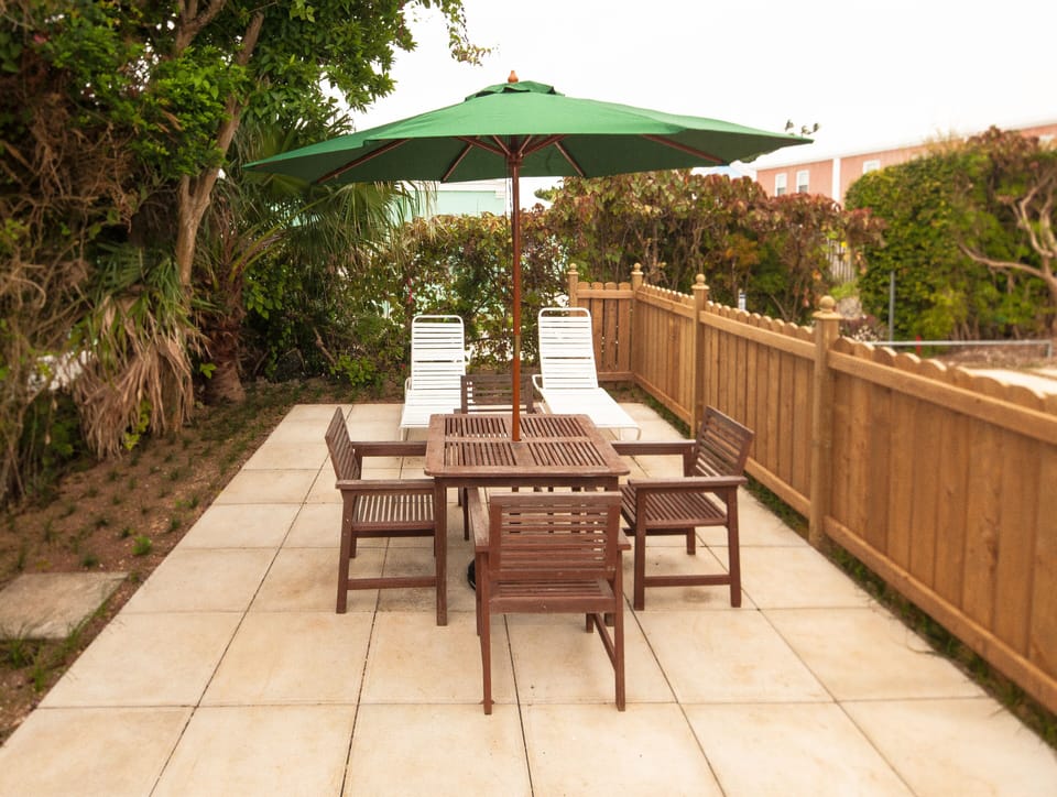 Private outside area for dining and relaxing