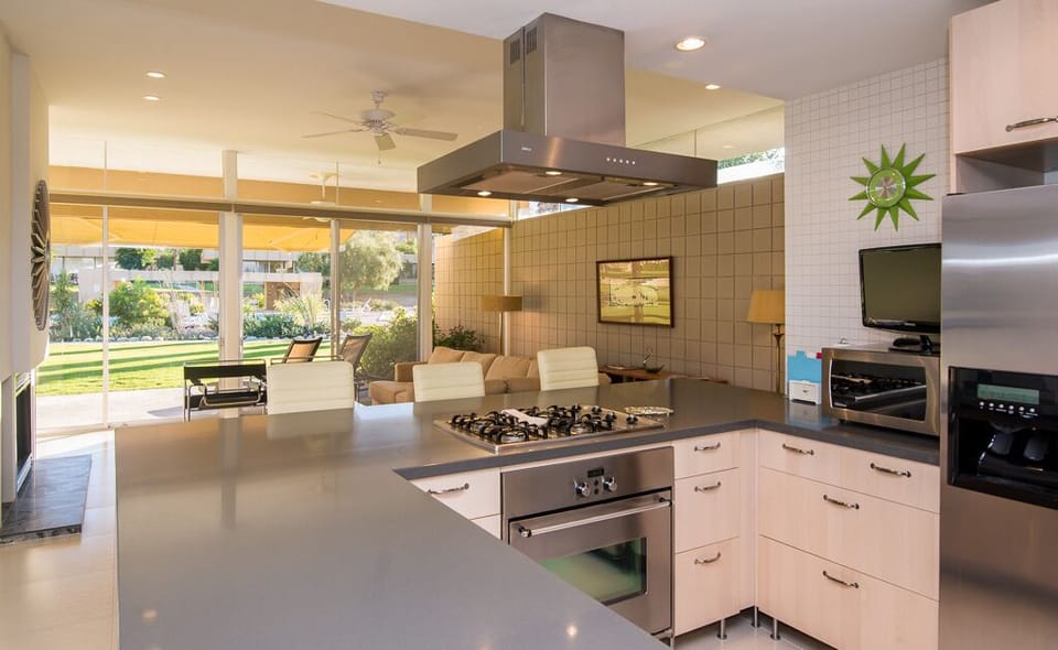 Kitchen open to living room.