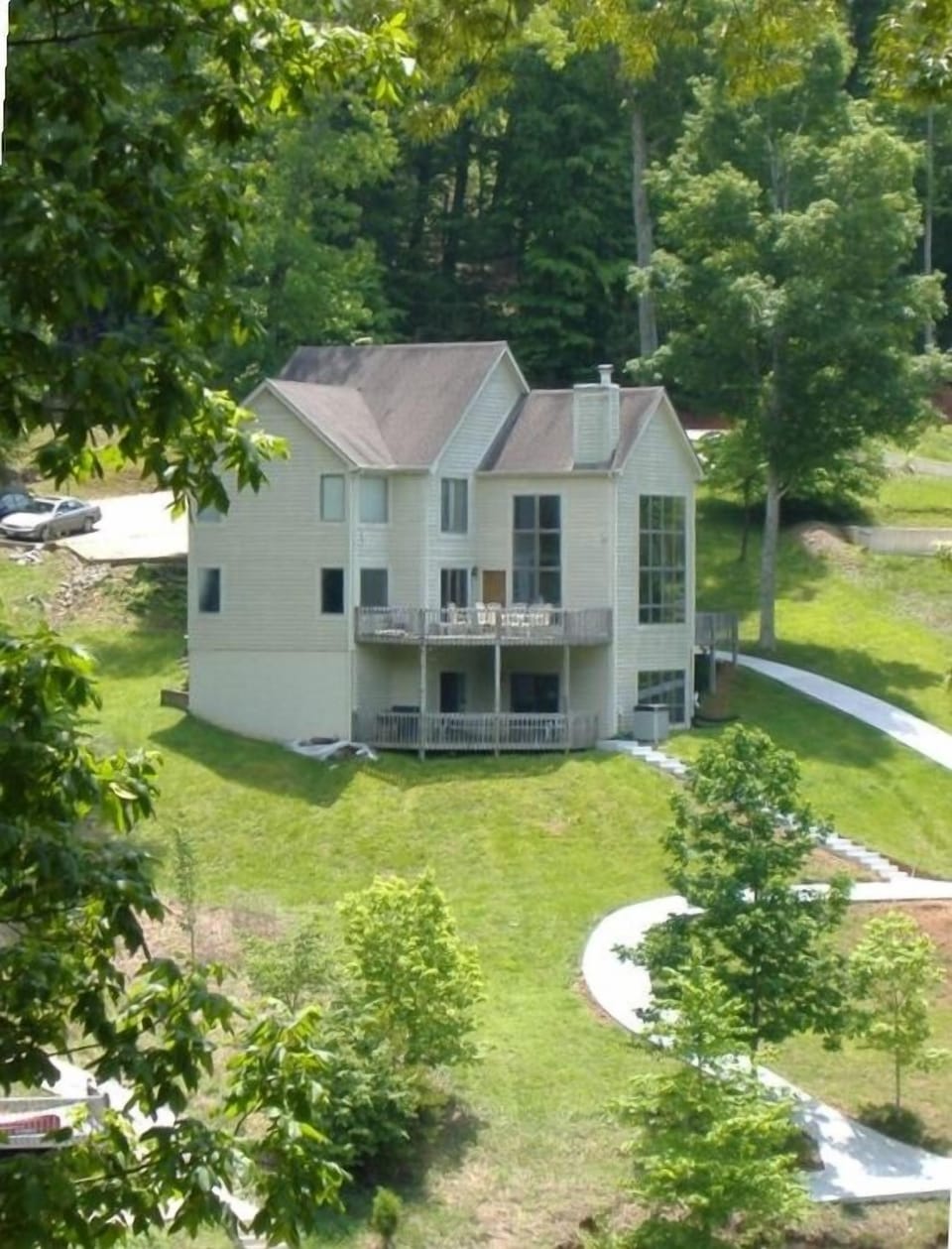 Lakeside view of House