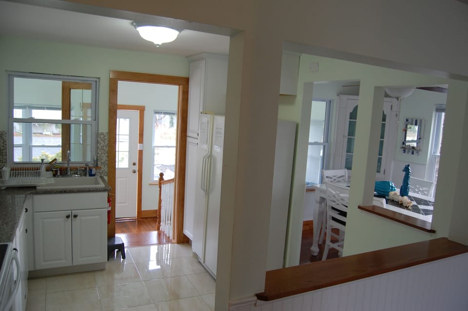 Kitchen with entry to the sunroom