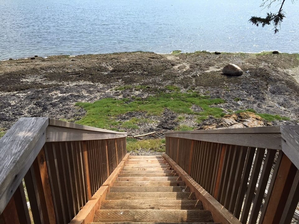 Stairs down to the private beach