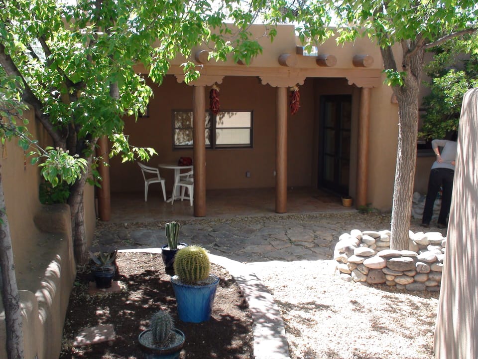 Front courtyard with portal in summer.