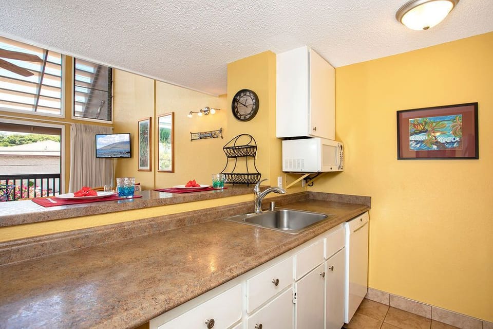 View from kitchen into living area.