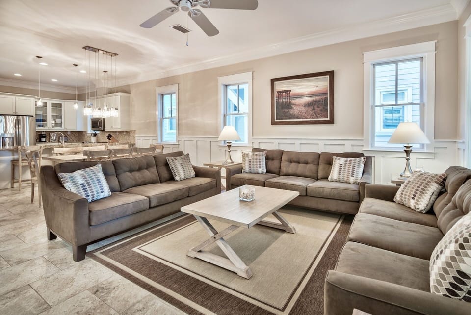 The Family room with tons of seating perfect for playing games!