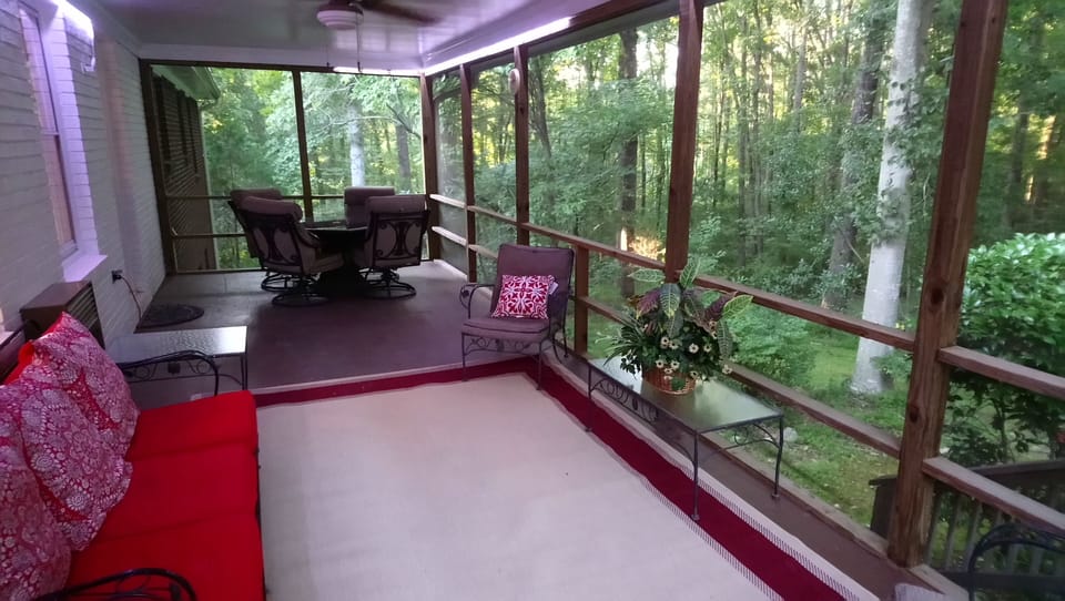 Large screened back porch