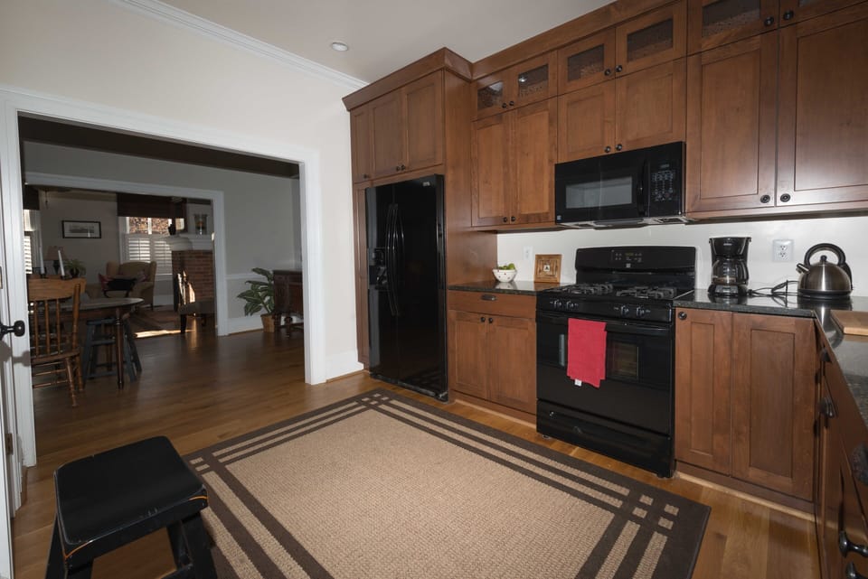 Kitchen is stocked with everything you need for meals.