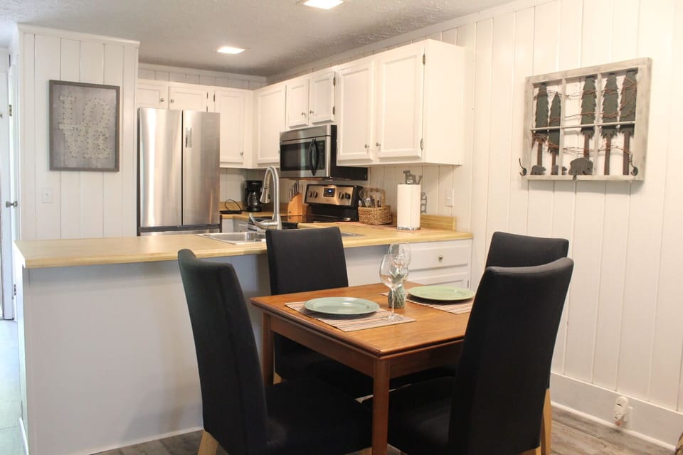Updated kitchen with new stainless appliances. 