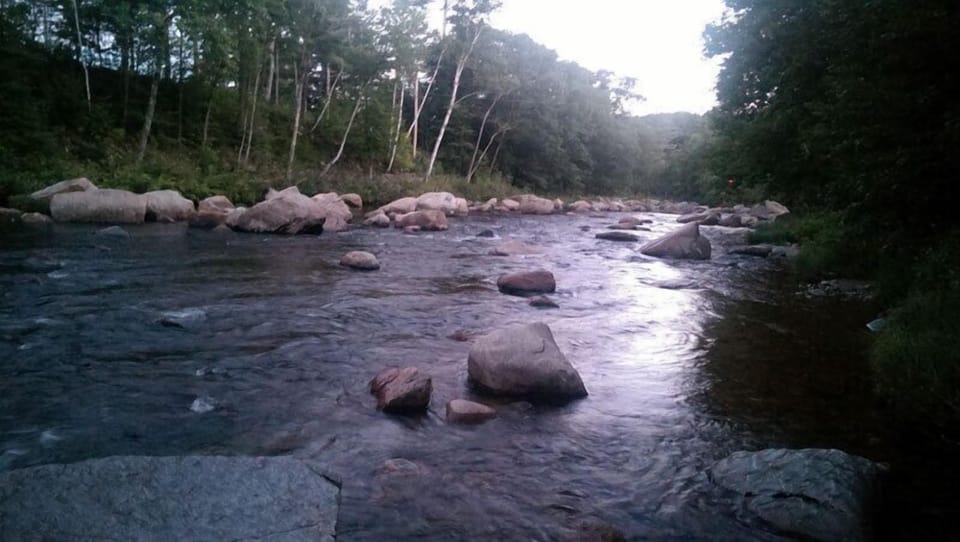 The Ellis River runs along the edge of the property.