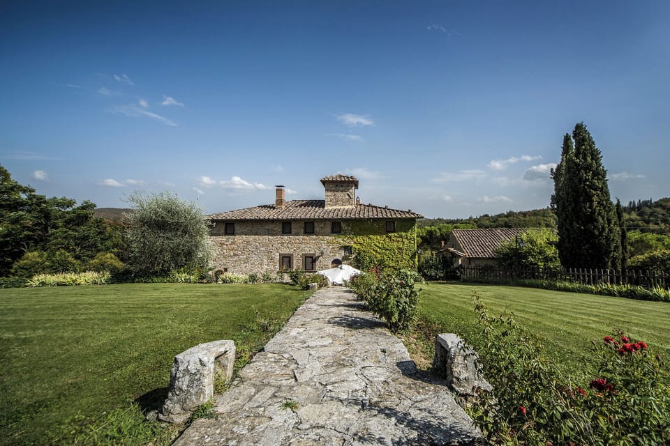View of the villa at arrival