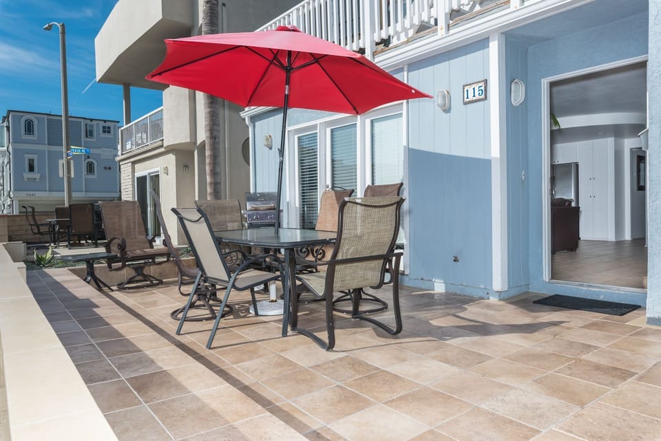 Ocean view from the coveted 34th Street front patio, two houses back from beachfront and boardwalk; includes outdoor dining, propane bbq grill, market umbrella.
                