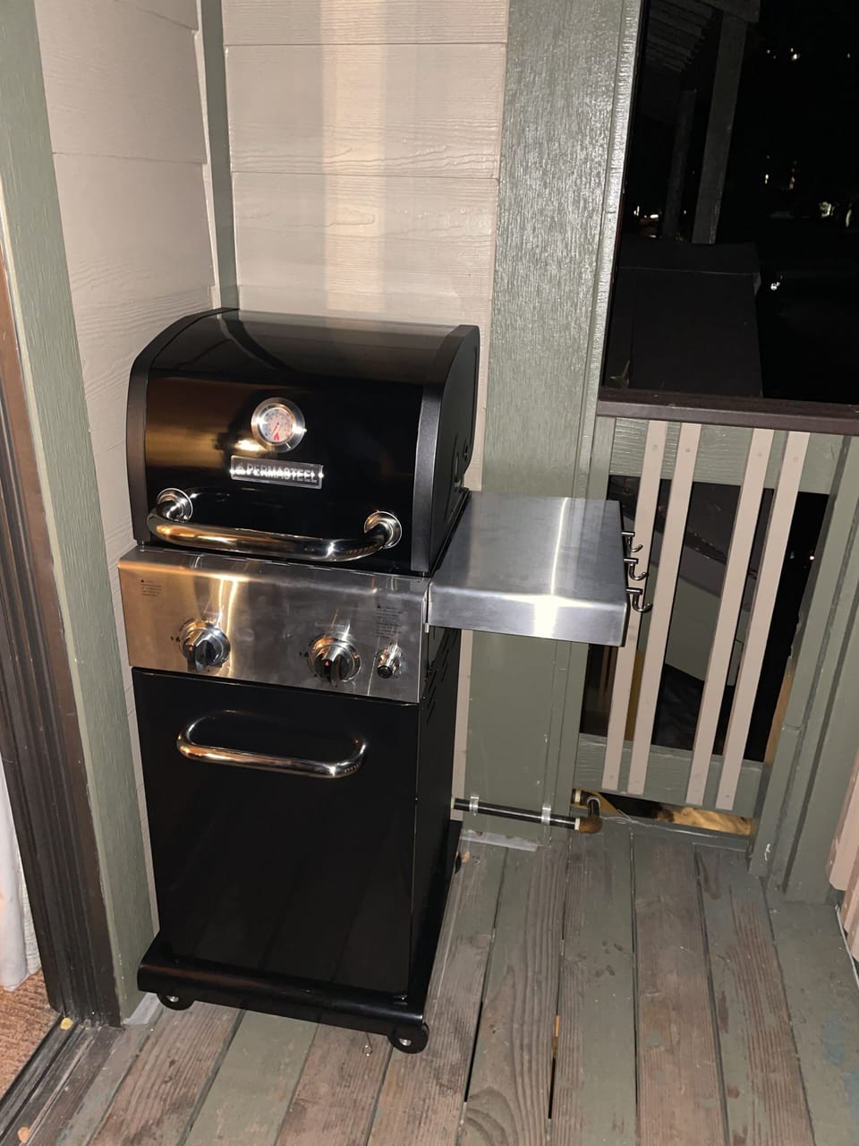 Gas barbecue on deck